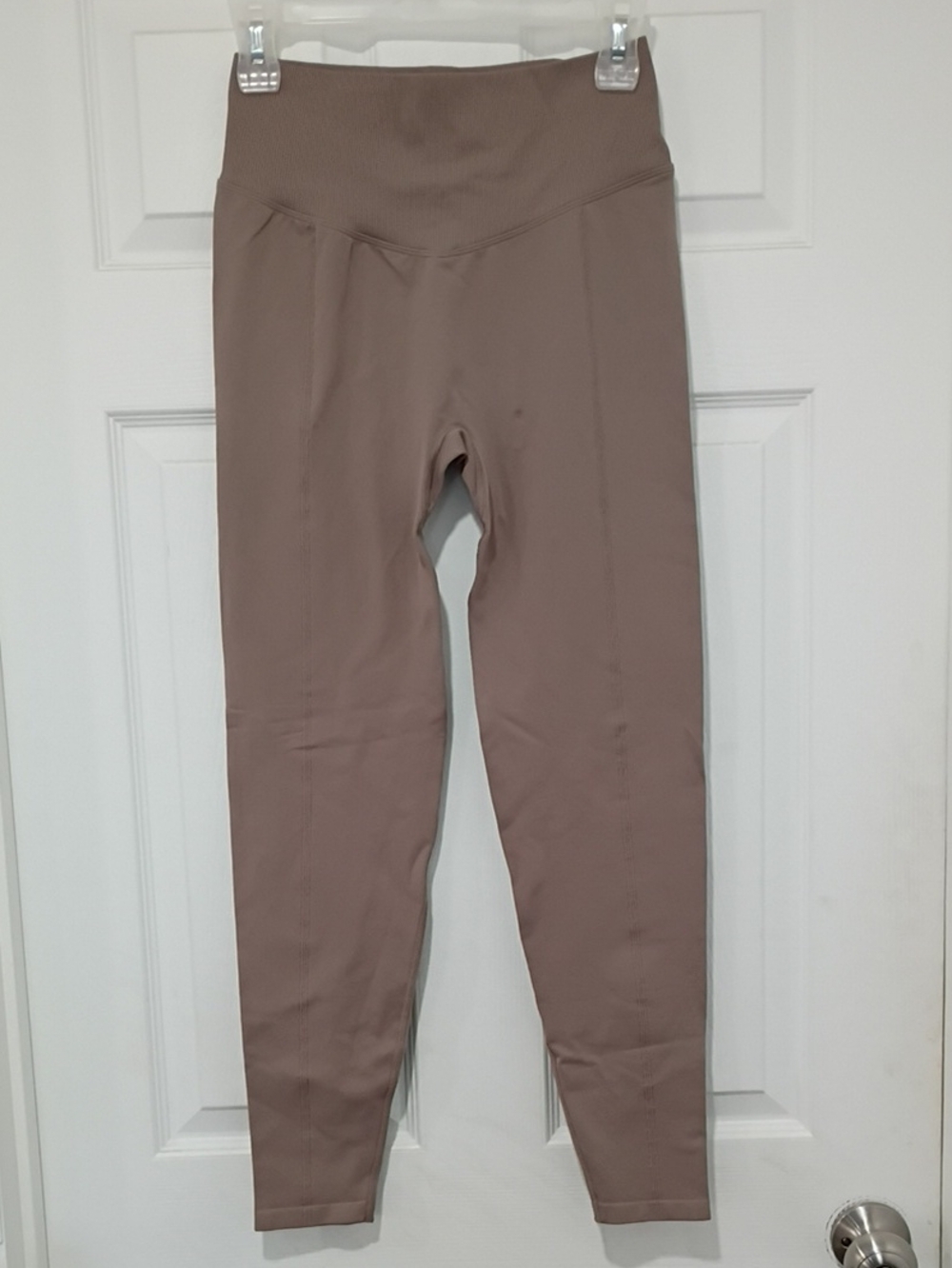 PINK Victoria's Secret Girls Ribbed High-Waist Leggings in Mauve-Taupe